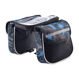 Maxbell Bike Bag Detachable Waterproof Bike Pannier Portable Bicycle Front Frame Bag Style B Blue