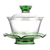 Maxbell Glass Teapot Set with Lid Large Tea Maker Kungfu Glass Tea Set for Kitchen Green
