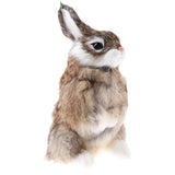 Maxbell Realistic Animal Figure Simulation Crouch Rabbit Toy Kid's Birthday Gift Brown