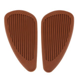 Max Motorcycle Gas Tank Pad Traction Side Fuel Knee Grips Decal Cafe Racer Brown