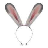 Maxbell Long Bunny Ears Headband Headdress for Anime Cosplay Dress up Festival Grey