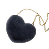 Maxbell Fashion Heart Shape Shoulder Bag Women Crossbody with Chain for Girls Party Dark Gray