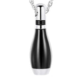 Maxbell Cremation Urn Necklace Memorial Necklace Keepsake Stainless Steel Small Black