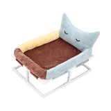 Maxbell Elevated Cat Bed Anti Slip Bottom Nests Kennel Pad for Couches Chairs Indoor Brown