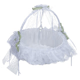 Maxbell Wedding Flower Basket Flower Bowknot Handles for Banquet Holiday Events White