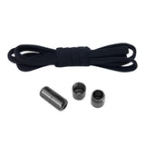 Maxbell Elastic No Tie Shoelaces Semicircle Tieless for Boots Running Shoes Children All Black
