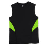 Maxbell Quick Dry Gym Sleeveess Compression Shirt Sports Top T-shirt Black Green L