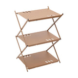 Maxbell Outdoor Camping Storage Shelves Easy Carrying for Garage Self Driving Travel Khaki