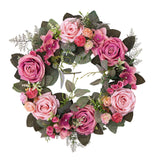 Maxbell 45cm Artificial Wreath Photography Props Garland for Living Room Home Door Pink