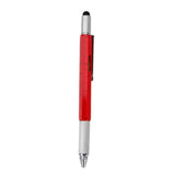 Maxbell Screen Tool Stylus Pen With Spirit Level Multitool Ruler Screwdriver 6 in1 Red
