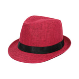 Maxbell Kids Straw Hat Durable Children Breathable Top Hat for Parties Street Hiking Red