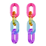 Maxbell Funky Rainbow Chain Dangle Earrings Candy Statement Jewelry for Women