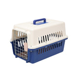 Maxbell Hard Sided Travel Carrier Kennel Cat Dog Cage for Rabbits Traveling Outdoor Blue Size M