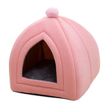 Maxbell Cat Bed Puppy Kennel Sofa Semi Closed Winter for Cats Dogs Supplies pink