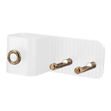 Maxbell Wall Mounted Hair Dryer Holder with Plug Hook for Household Toilet Cabinet White
