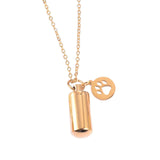 Maxbell Small Cylinder Cremation Urn Necklace Ashes Keepsake for Dog and Cats Ashes Aureate Paw inside