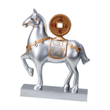 Maxbell Horse Statue Resin Figurine Sculpture Art Craft for Home Desk Decoration Argent Style B