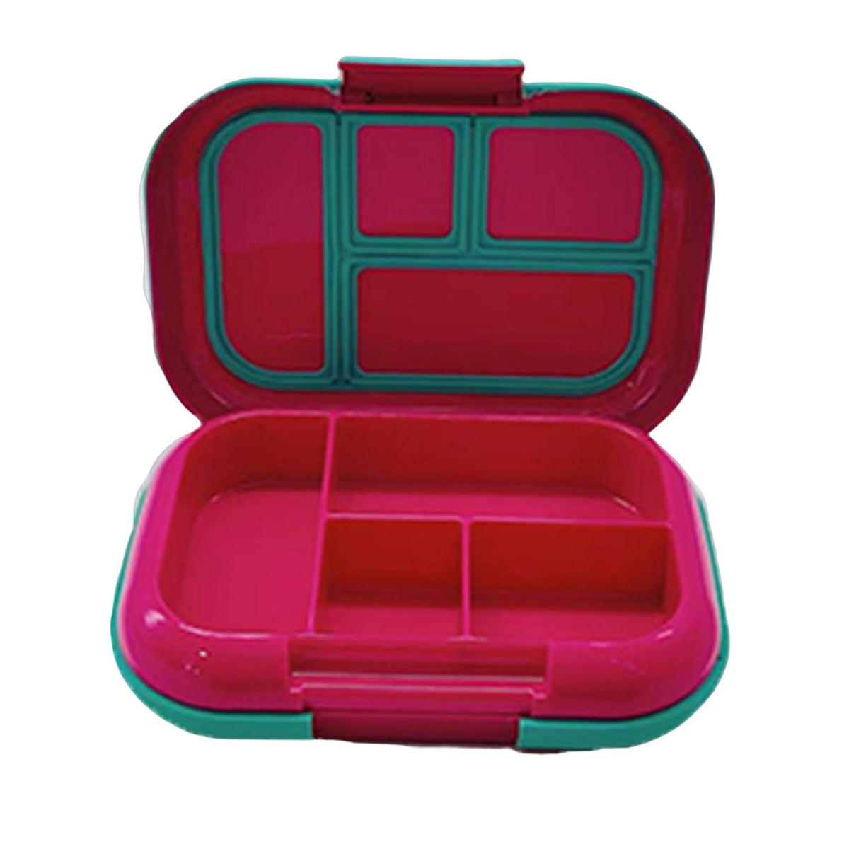 Maxbell Sealed Lunch Containers Fruits Container 4 Compartments for Home Work Travel Red