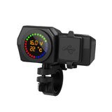 Maxbell Motorcycle Mounted Charger 2 USB Digital Display Dustproof for GPS