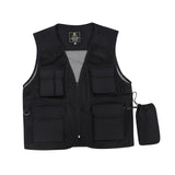Maxbell Men Fishing Vest Mesh Cloth Lightweight for Climbing Spring Summer Hunting Black L