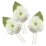 Max 3Pcs/Set Bridal Flower Hairpin Hair Ornament Headwear Jewelry Milky white