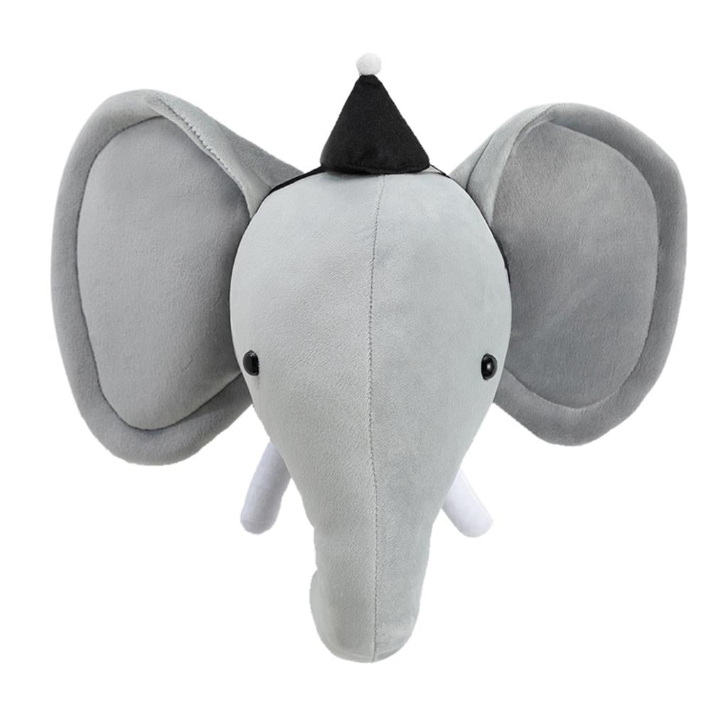 Maxbell Kids Room Wall Hanging Decor Ornament Flush Dolls Animal Head Elephant