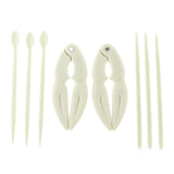 Max Plastic Seafood Tools Set Lobster Crab Openers Picks Spoons Set Green