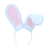Maxbell Rabbit Ears Headwear Headdress Ear Hair Hoop for Cosplay Holiday white