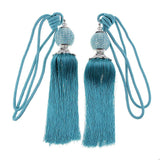 Max 1 Pair Hanging Ball Curtain Tieback Tassels Sewing Supplies DIY Peacock Blue