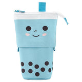 Maxbell Stand Pencil Holder Milky Tea Shape Makeup Organizer Multifunction Blue