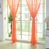 Maxbell 2 Panel Kitchen Curtain Sheer Door Window Voile Drape Orange - 200x270cm