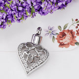 Maxbell Hollow Heart Urn Pendant Memorial Urn Keepsake Cremation Ash Holder Bowknot