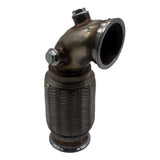 Maxbell 3" V-Band Downpipe Low Profile 90Deg w/Flex bellow pipe stainless+ O2 Plug