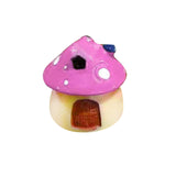 Maxbell Mini Mushroom House Miniature Figurine Mushroom Model for Bonsai Decoration Pink