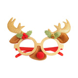 Maxbell Christmas Decoration Costume Eyeglasses Christmas Glasses for Holiday Favors Golden Antlers