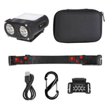 Maxbell Mini LED Headlamp Flashlight Body Sensor Lightweight with Head Strap Bright Black
