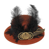 Maxbell Steampunk Top Hats Hairpin Funky Cap Felt Top Hat for Women Carnival Cosplay