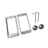 Maxbell 4 Pieces Pickup Metal Frame and Knob Replaces Frame Mounting Rings for Parts Argent