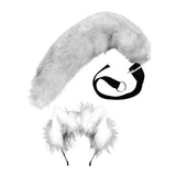 Maxbell Faux tail fox Furry Easy wearing Clip Ears for Women Teen Halloween White Black