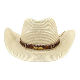 Maxbell Women Hats Retro Cowboy Hat for Horseback Riding Party Sun Protection Decor Beige