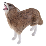 Max Plastic Animal Model Figurines for Kids Gift Home Decor Howling Wolf Brown