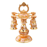 Maxbell Elegant Small Goblets Drinkware Set Retro for Ornament Housewarming Wedding Aureate White