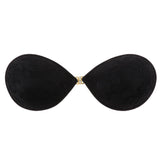 Maxbell Selfadhesive Strapless Reusable Invisible Silicone Pushup Bras Black L
