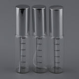 Maxbell 3Pcs Transparent Empty Glass Spray Bottle with Scale for Perfume Silver