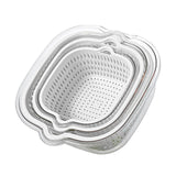 Maxbell Double Layer Drain Basket Side Buckle Strong and Sturdy for Washing Mixing White