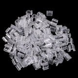 Max 100pcs Clear Rubber Band Ponyholder Beads Setting Findings Square 8x9x12mm