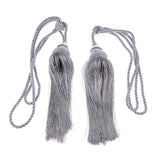 Max 1 Pair Crystal Bead Curtain Tieback Tassels for Sewing Supplies Silver Gray