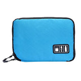 Maxbell Portable Case Pouch Storage Bag For Earphone Data Cable Charger USB blue