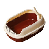 Maxbell Cat Litter Box Kitten Toilet Pet Litter Tray Bedpan Cat Litter Container Coffee