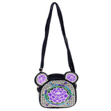 Max Yunnan Ethnic Flower Embroidery Ethnic Canvas Women Shoulder Bag Purple